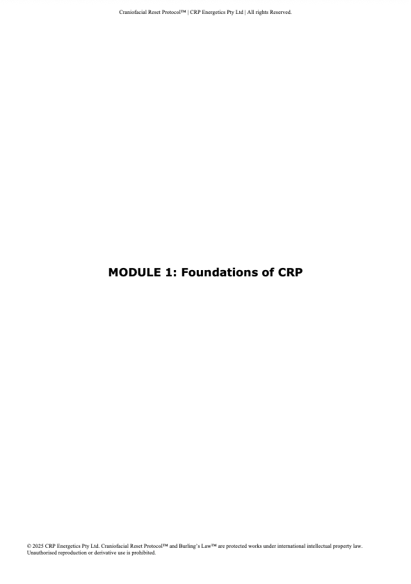 The Craniofacial Reset Protocol (CRP)™ Module 1 PDF (Free Download)