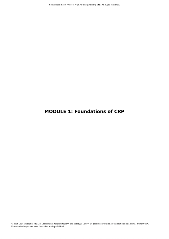 The Craniofacial Reset Protocol (CRP)™ - Full Edition PDF